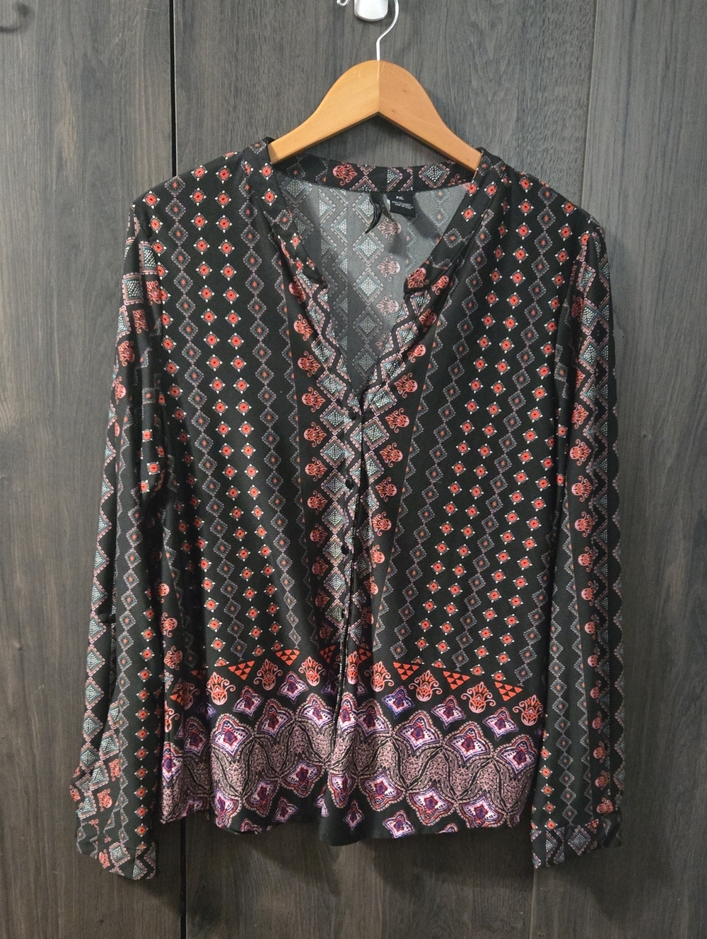 New Directions Petite Button Down Blouse